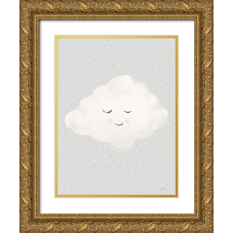Little Cloud Gold Ornate Wood Framed Art Print with Double Matting by House Fenway