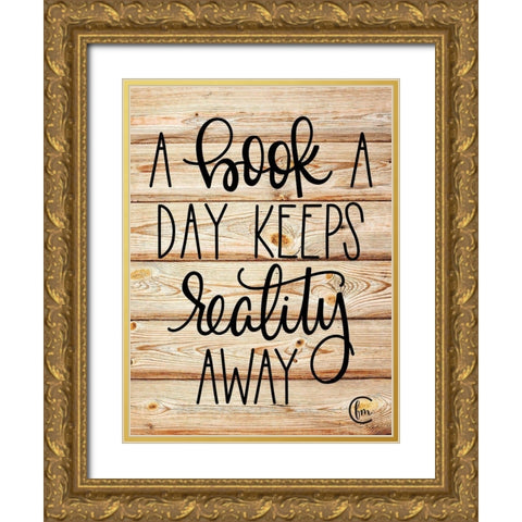 A Book a Day Gold Ornate Wood Framed Art Print with Double Matting by Fearfully Made Creations