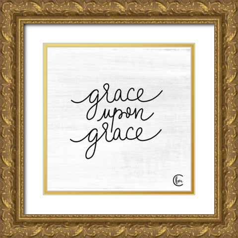 Grace Upon Grace Gold Ornate Wood Framed Art Print with Double Matting by Fearfully Made Creations
