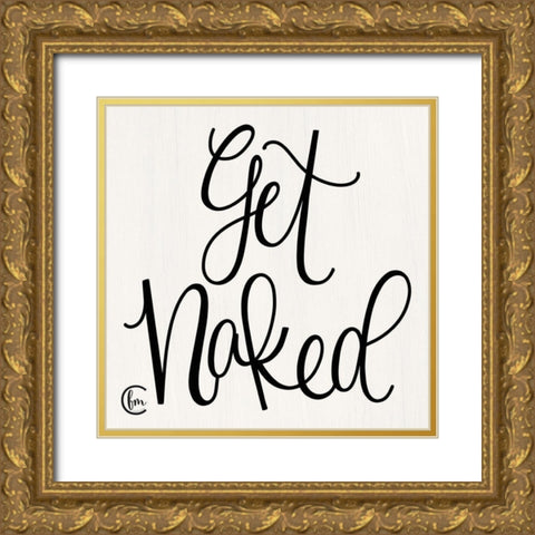 Get Naked Gold Ornate Wood Framed Art Print with Double Matting by Fearfully Made Creations