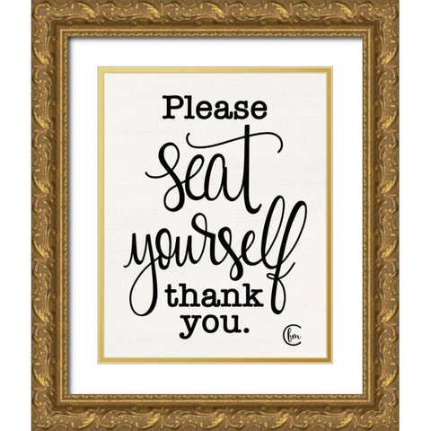 Seat Yourself Gold Ornate Wood Framed Art Print with Double Matting by Fearfully Made Creations