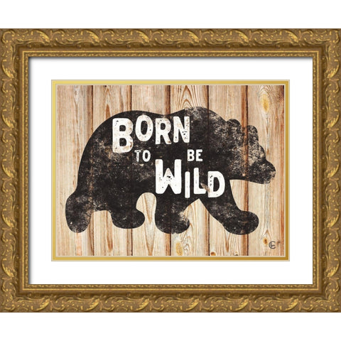 Born to Be Wild Gold Ornate Wood Framed Art Print with Double Matting by Fearfully Made Creations