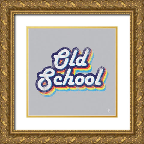 Old School Retro    Gold Ornate Wood Framed Art Print with Double Matting by Fearfully Made Creations