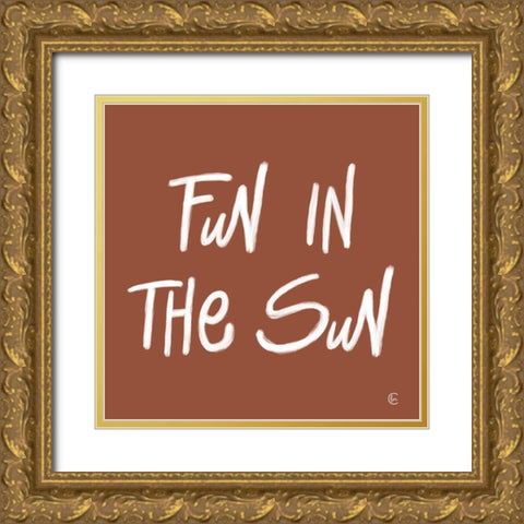 Fun in the Sun Gold Ornate Wood Framed Art Print with Double Matting by Fearfully Made Creations