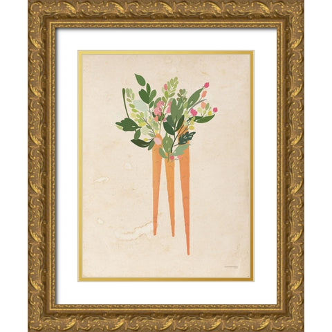 Spring Bouquet Gold Ornate Wood Framed Art Print with Double Matting by Front Port Pickins