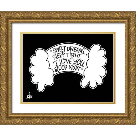 Sweet Dreams Gold Ornate Wood Framed Art Print with Double Matting by Barrett, Erin