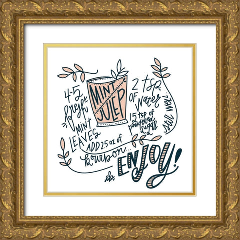 Mint Julep Gold Ornate Wood Framed Art Print with Double Matting by Barrett, Erin