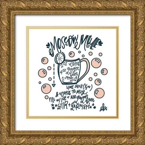 Moscow Mule Gold Ornate Wood Framed Art Print with Double Matting by Barrett, Erin