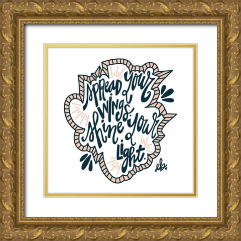 Spread Your Wings Gold Ornate Wood Framed Art Print with Double Matting by Barrett, Erin