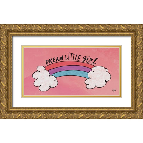 Dream Little Girl Gold Ornate Wood Framed Art Print with Double Matting by Barrett, Erin