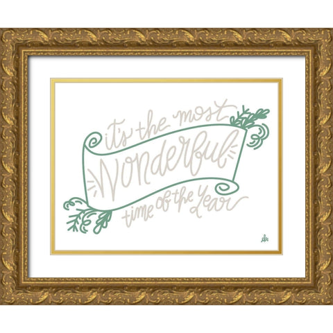 Its the Most Wonderful Time of the Year   Gold Ornate Wood Framed Art Print with Double Matting by Barrett, Erin
