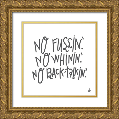 No Fussin Gold Ornate Wood Framed Art Print with Double Matting by Barrett, Erin
