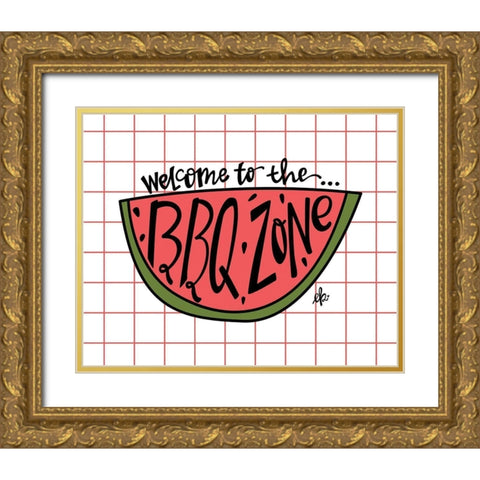 BBQ Zone Gold Ornate Wood Framed Art Print with Double Matting by Barrett, Erin
