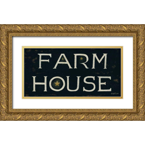 Farm House Gold Ornate Wood Framed Art Print with Double Matting by Eads, Gail