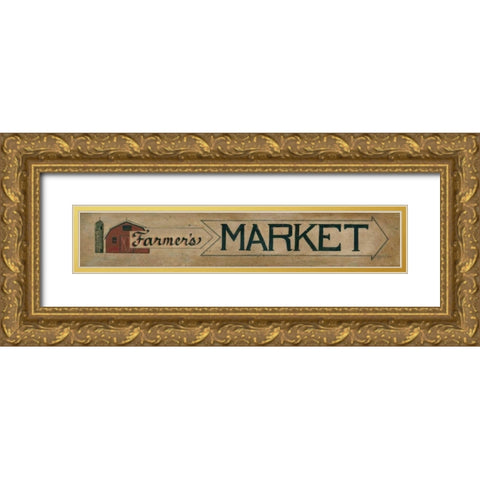 Farmers Market Gold Ornate Wood Framed Art Print with Double Matting by Eads, Gail