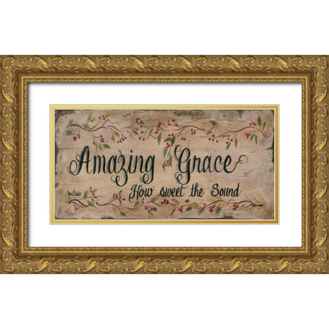 Amazing Grace Gold Ornate Wood Framed Art Print with Double Matting by Eads, Gail