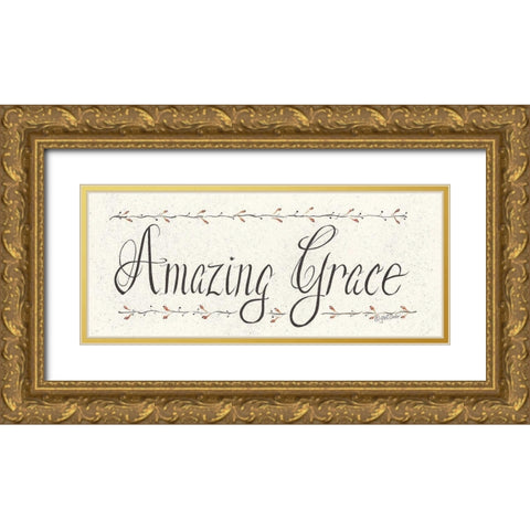 Amazing Grace Gold Ornate Wood Framed Art Print with Double Matting by Eads, Gail