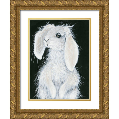 Bunny Gold Ornate Wood Framed Art Print with Double Matting by Hollihocks Art