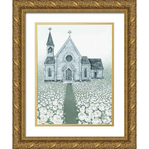 Holy Spirit Lead Me Gold Ornate Wood Framed Art Print with Double Matting by Hollihocks Art