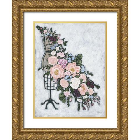 Dress Mannequin Gold Ornate Wood Framed Art Print with Double Matting by Holllihocks Art