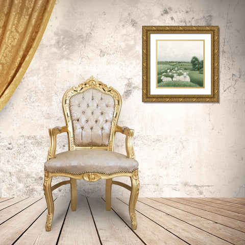 Down on the Farm II Gold Ornate Wood Framed Art Print with Double Matting by Hollihocks Art