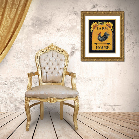 Sunny Farmhouse Gold Ornate Wood Framed Art Print with Double Matting by Hilliker, Lisa