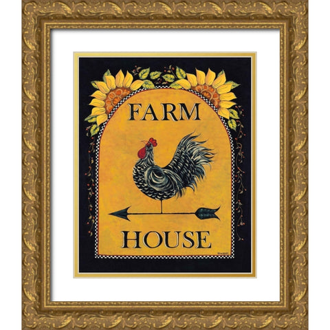 Sunny Farmhouse Gold Ornate Wood Framed Art Print with Double Matting by Hilliker, Lisa