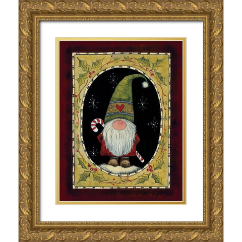 Gnome Sweet Gnome Gold Ornate Wood Framed Art Print with Double Matting by Hilliker, Lisa