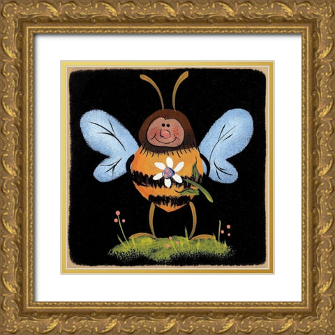 Buzzy Gold Ornate Wood Framed Art Print with Double Matting by Hilliker, Lisa