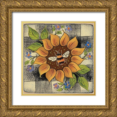 Buzzy Gold Ornate Wood Framed Art Print with Double Matting by Hilliker, Lisa