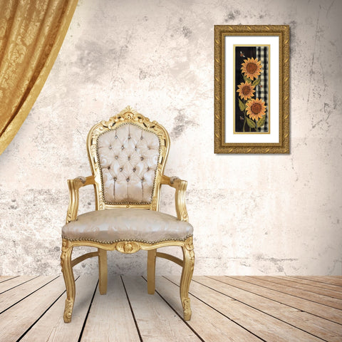 Farmhouse Sunflowers I Gold Ornate Wood Framed Art Print with Double Matting by Hilliker, Lisa