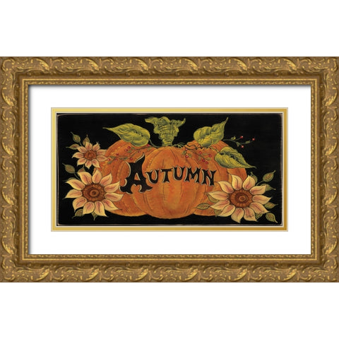 Pumpkin Spice Gold Ornate Wood Framed Art Print with Double Matting by Hilliker, Lisa