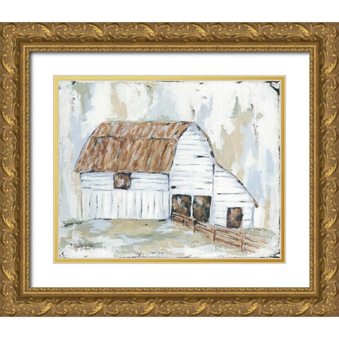 Spring Joy Farm Gold Ornate Wood Framed Art Print with Double Matting by Holden, Jennifer