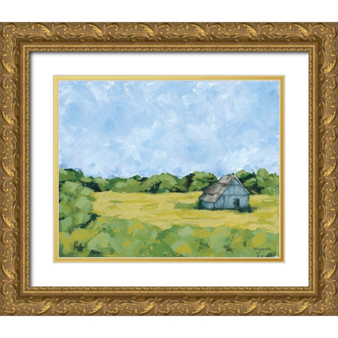 Spring Meadow Gold Ornate Wood Framed Art Print with Double Matting by Holden, Jennifer