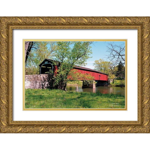 Delville Bridge Gold Ornate Wood Framed Art Print with Double Matting by Hoover, Irvin