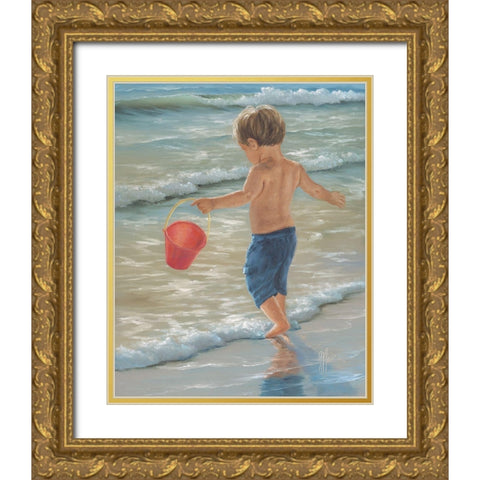 Water Play II Gold Ornate Wood Framed Art Print with Double Matting by Janisse, Georgia