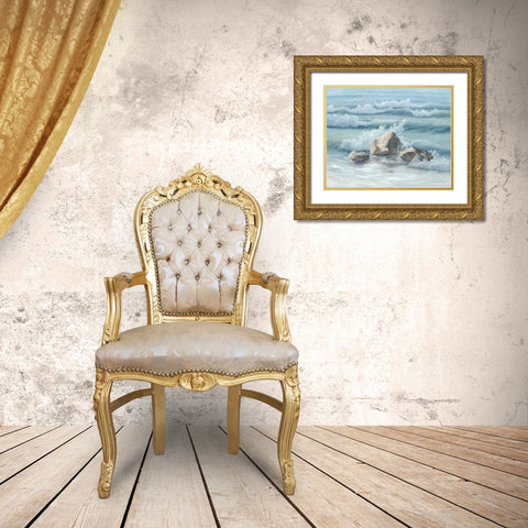 Steadfast in the Waves Gold Ornate Wood Framed Art Print with Double Matting by Janisse, Georgia