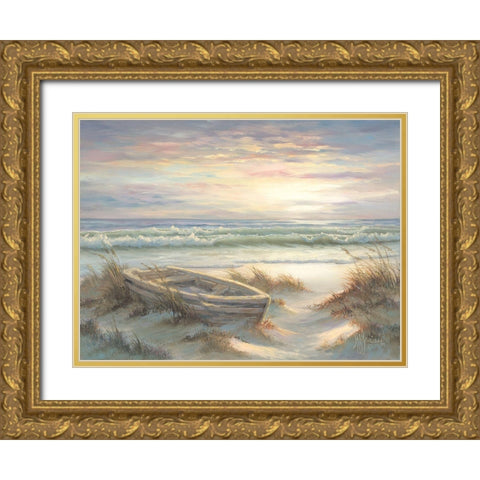 Old Rowboat Gold Ornate Wood Framed Art Print with Double Matting by Janisse, Georgia