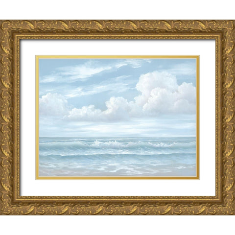 Light Seascape Gold Ornate Wood Framed Art Print with Double Matting by Janisse, Georgia