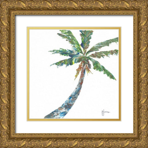 Palm II Gold Ornate Wood Framed Art Print with Double Matting by Janisse, Georgia