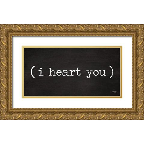 (i heart you) Gold Ornate Wood Framed Art Print with Double Matting by Jaxn Blvd.