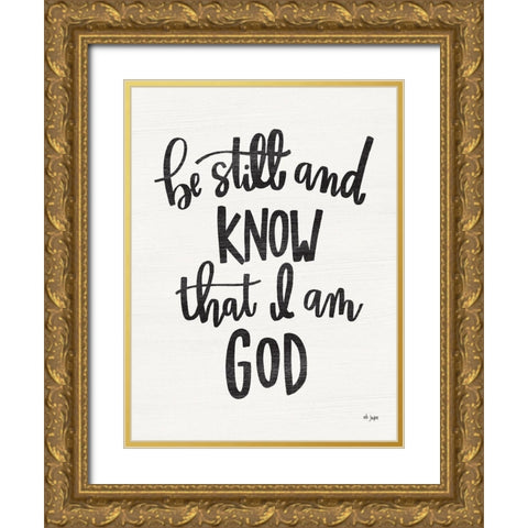 Be Still and Know Gold Ornate Wood Framed Art Print with Double Matting by Jaxn Blvd.