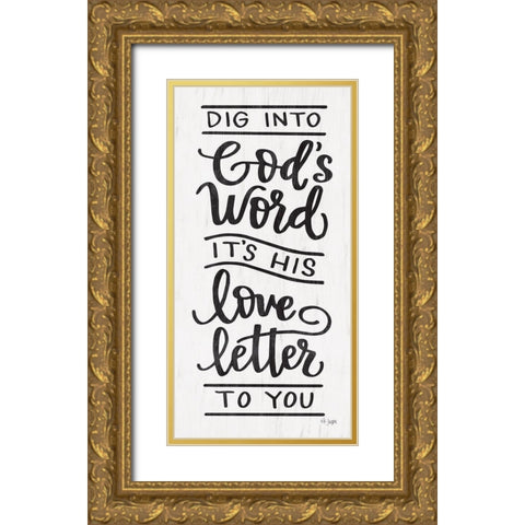Gods Word Gold Ornate Wood Framed Art Print with Double Matting by Jaxn Blvd.