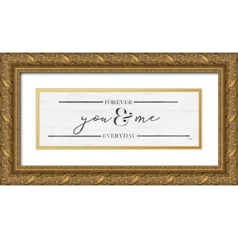 You and Me Gold Ornate Wood Framed Art Print with Double Matting by Jaxn Blvd.