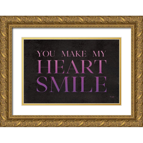 You Make My Heart Smile Gold Ornate Wood Framed Art Print with Double Matting by Jaxn Blvd.