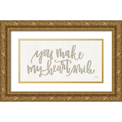 You Make My Heart Smile Gold Ornate Wood Framed Art Print with Double Matting by Jaxn Blvd.