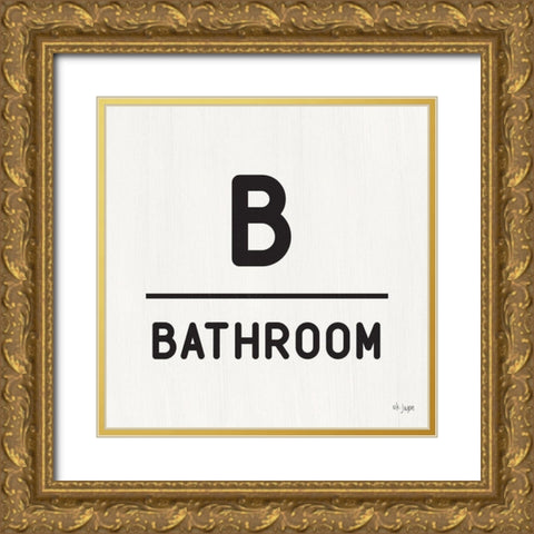 Bathroom Gold Ornate Wood Framed Art Print with Double Matting by Jaxn Blvd.