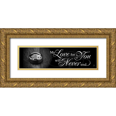 My Love for You Gold Ornate Wood Framed Art Print with Double Matting by Spivey, Justin