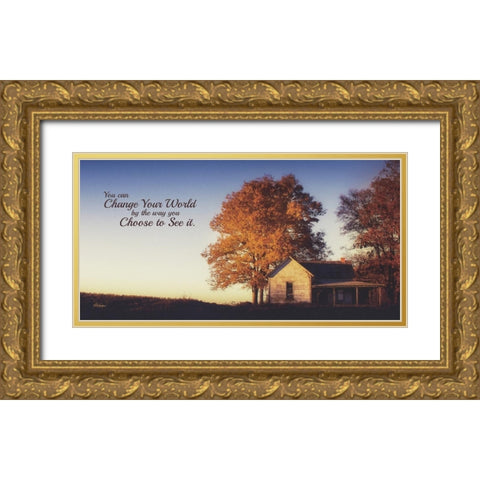 Change Your World Gold Ornate Wood Framed Art Print with Double Matting by Spivey, Justin