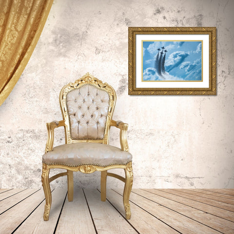 Making Clouds Gold Ornate Wood Framed Art Print with Double Matting by Spivey, Justin